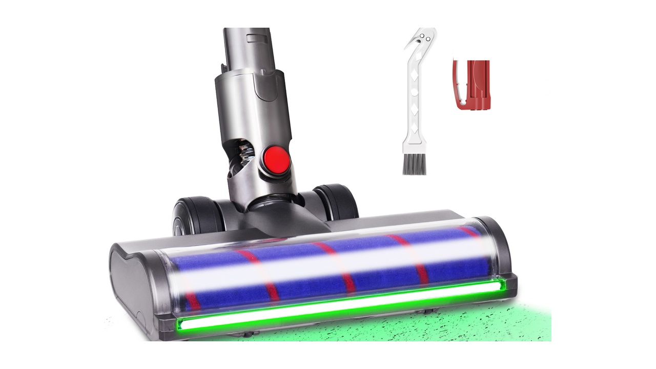 ダイソンV6 Fluffy 交換用ソフトローラークリーナーヘッド LED搭載互換品